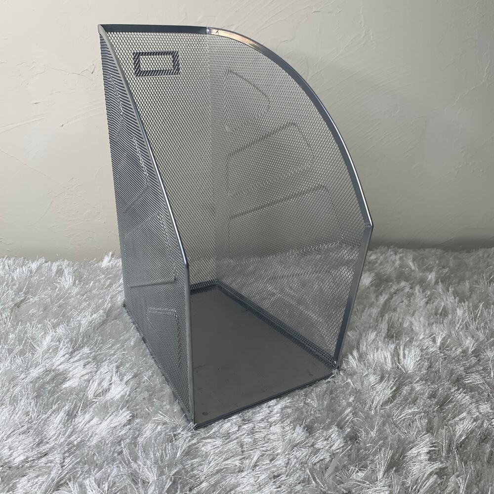 Rubbermaid Wire Silver File Paper Magazine Holder Organizer 12 x 9.5x 5"